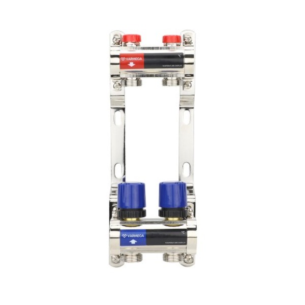 Коллекторная группа для отопления Varmega ВР 1", 2 x 3/4"EK, латунь