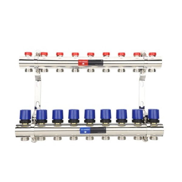 Коллекторная группа для отопления Varmega ВР 1", 9 x 3/4"EK, латунь